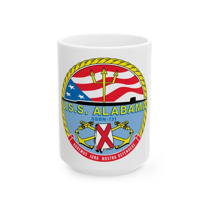 USS Alabama (U.S. Navy) White Coffee Mug-15oz-Go Mug Yourself