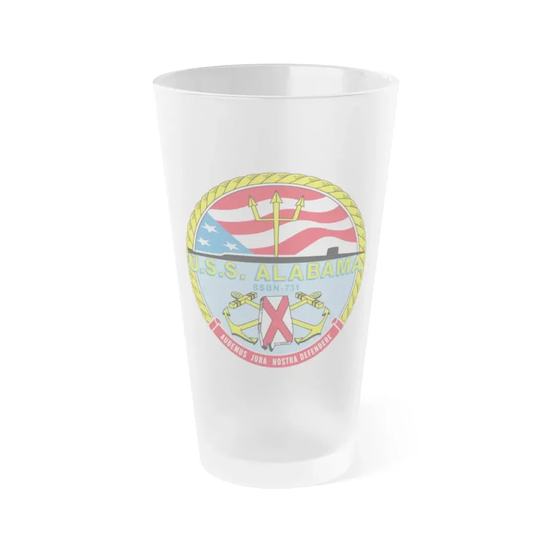 USS Alabama (U.S. Navy) Frosted Pint Glass 16oz Default Title - Go Mug Yourself