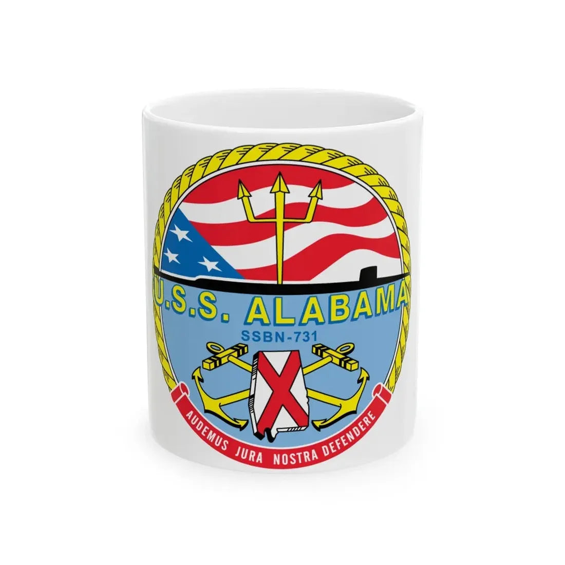 USS Alabama (U.S. Navy) White Coffee Mug 11oz - Go Mug Yourself