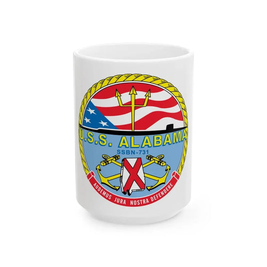 USS Alabama (U.S. Navy) White Coffee Mug 15oz - Go Mug Yourself