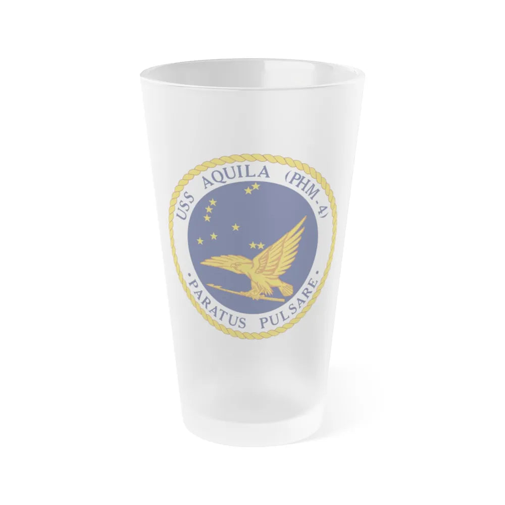 USS Aquila PHM 4 (U.S. Navy) Frosted Pint Glass 16oz-Go Mug Yourself