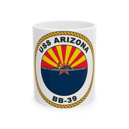 USS Arizona BB 39 (U.S. Navy) White Coffee Mug 11oz - Go Mug Yourself