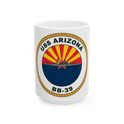 USS Arizona BB 39 (U.S. Navy) White Coffee Mug 15oz - Go Mug Yourself