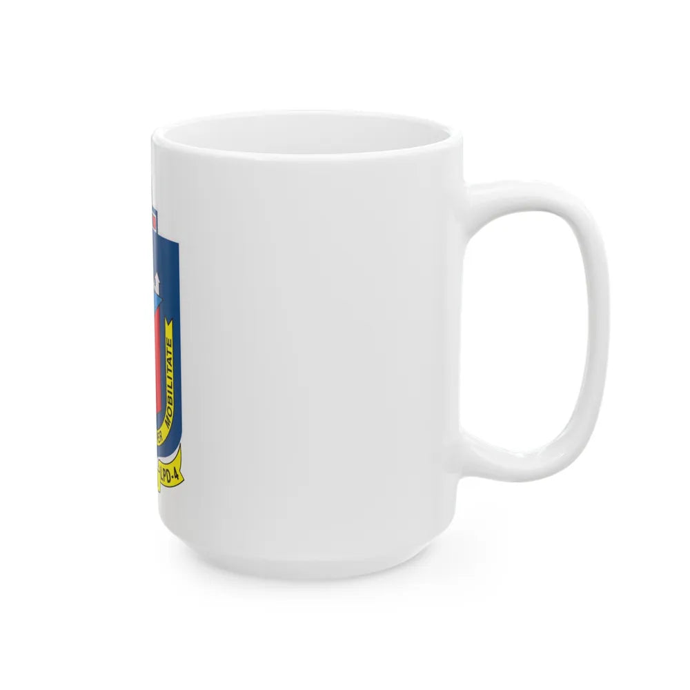 USS Austin LPD 4 Potestas Maritimas Per Mobilitate (U.S. Navy) White Coffee Mug-Go Mug Yourself