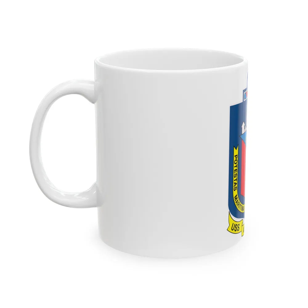 USS Austin LPD 4 Potestas Maritimas Per Mobilitate (U.S. Navy) White Coffee Mug-Go Mug Yourself