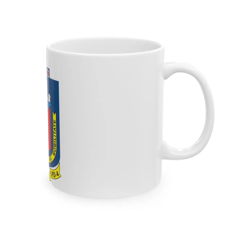 USS Austin LPD 4 Potestas Maritimas Per Mobilitate (U.S. Navy) White Coffee Mug-Go Mug Yourself