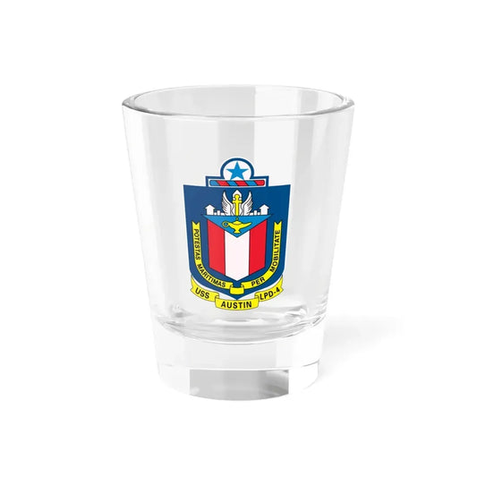 USS Austin LPD 4 Potestas Maritimas Per Mobilitate (U.S. Navy) Shot Glass 1.5oz 1.5oz - Go Mug Yourself