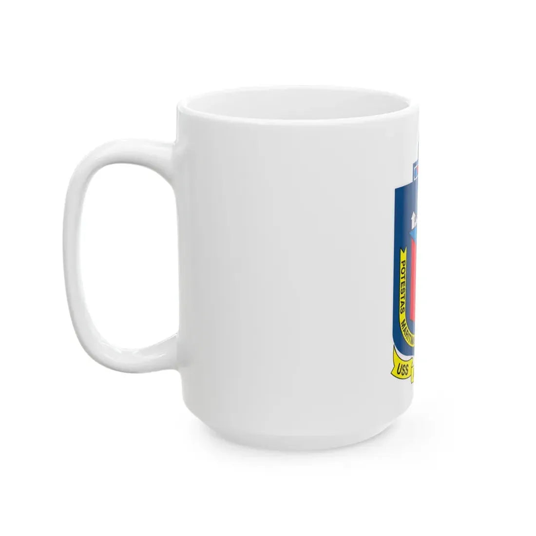 USS Austin LPD 4 Potestas Maritimas Per Mobilitate (U.S. Navy) White Coffee Mug - Go Mug Yourself