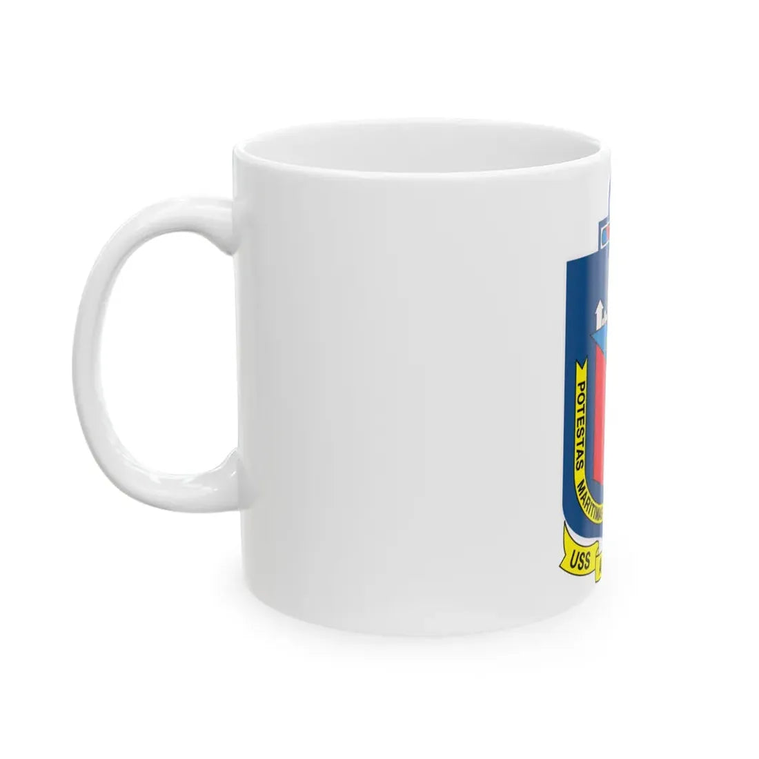 USS Austin LPD 4 Potestas Maritimas Per Mobilitate (U.S. Navy) White Coffee Mug - Go Mug Yourself