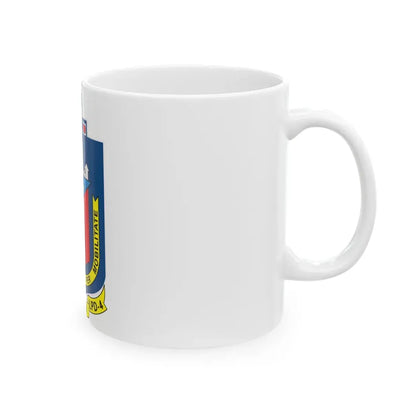 USS Austin LPD 4 Potestas Maritimas Per Mobilitate (U.S. Navy) White Coffee Mug - Go Mug Yourself