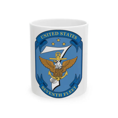 USS Blue Ridge Seventh Fleet (U.S. Navy) White Coffee Mug-11oz-Go Mug Yourself