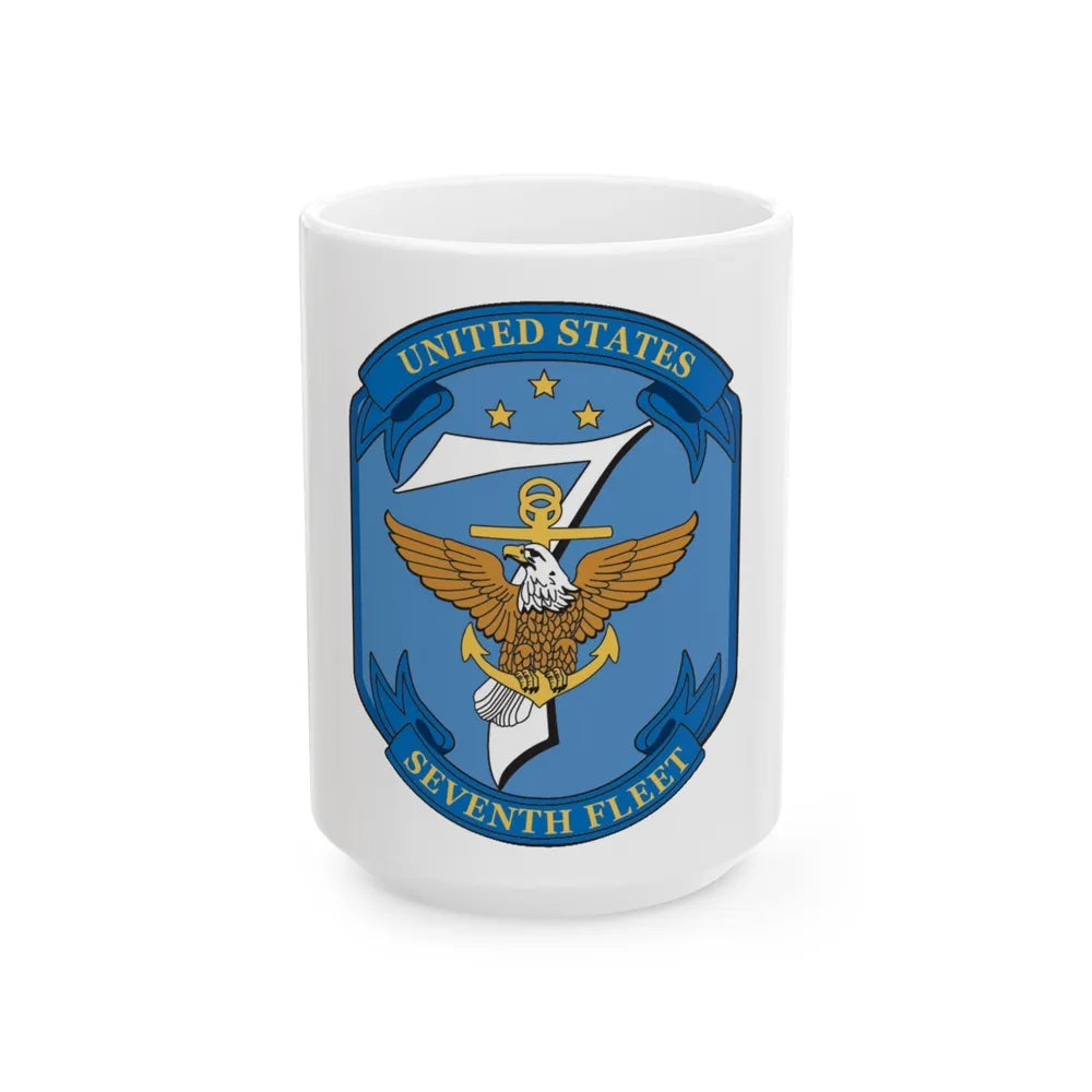 USS Blue Ridge Seventh Fleet (U.S. Navy) White Coffee Mug-15oz-Go Mug Yourself