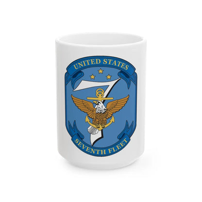 USS Blue Ridge Seventh Fleet (U.S. Navy) White Coffee Mug-15oz-Go Mug Yourself