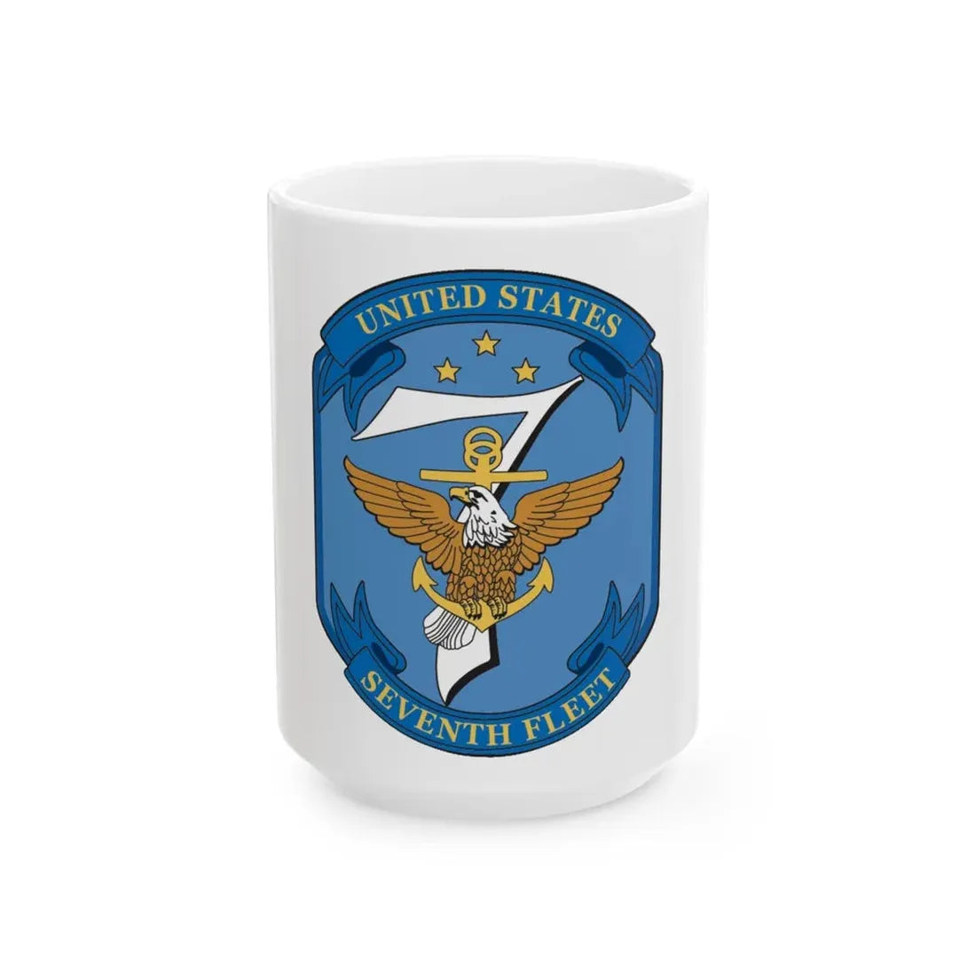 USS Blue Ridge Seventh Fleet (U.S. Navy) White Coffee Mug 15oz - Go Mug Yourself