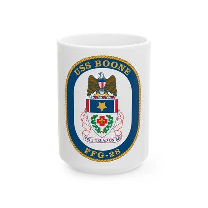 USS Boone FFG 28 (U.S. Navy) White Coffee Mug-15oz-Go Mug Yourself