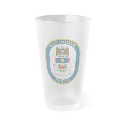 USS Boone FFG 28 (U.S. Navy) Frosted Pint Glass 16oz Default Title - Go Mug Yourself