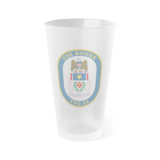 USS Boone FFG 28 (U.S. Navy) Frosted Pint Glass 16oz Default Title - Go Mug Yourself