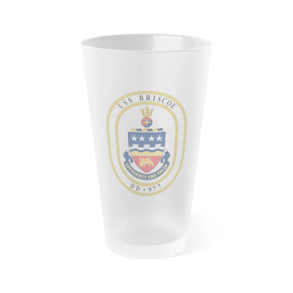 USS Briscoe DD 977 (U.S. Navy) Frosted Pint Glass 16oz-Go Mug Yourself