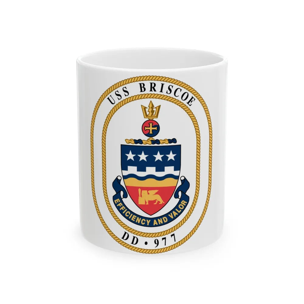 USS Briscoe DD 977 (U.S. Navy) White Coffee Mug-11oz-Go Mug Yourself