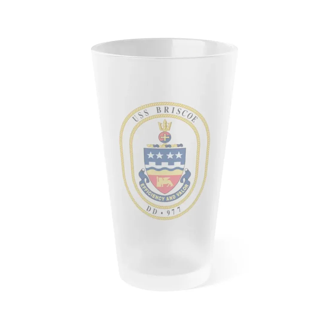 USS Briscoe DD 977 (U.S. Navy) Frosted Pint Glass 16oz Default Title - Go Mug Yourself