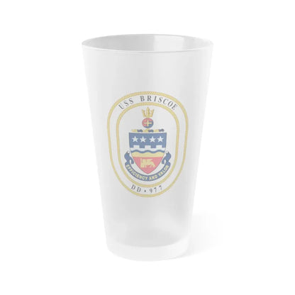 USS Briscoe DD 977 (U.S. Navy) Frosted Pint Glass 16oz Default Title - Go Mug Yourself