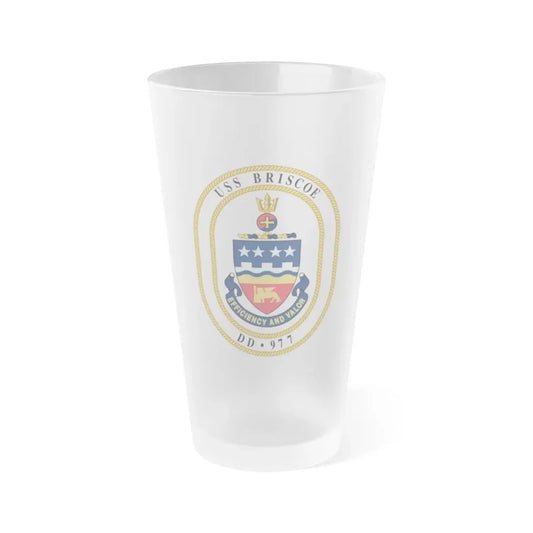 USS Briscoe DD 977 (U.S. Navy) Frosted Pint Glass 16oz Default Title - Go Mug Yourself
