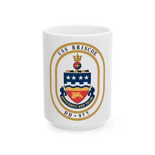 USS Briscoe DD 977 (U.S. Navy) White Coffee Mug 15oz - Go Mug Yourself