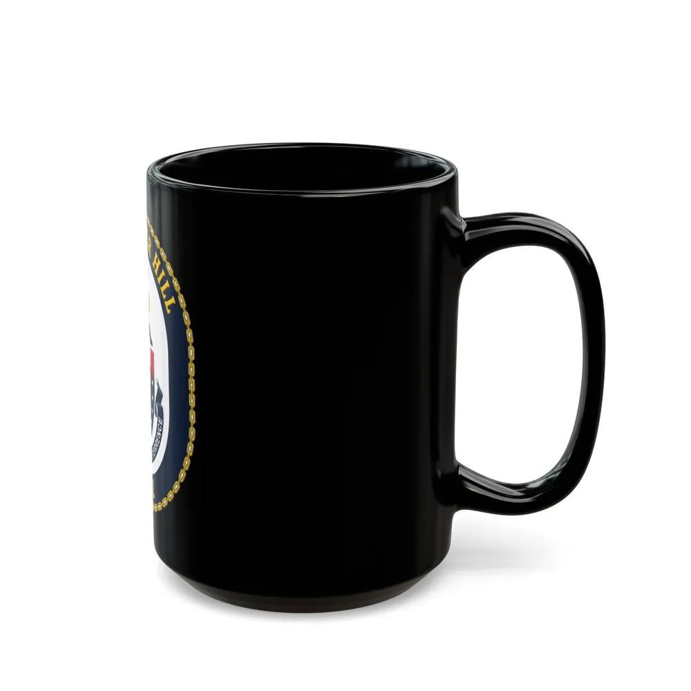 USS Bunker Hill CG 52 Crest (U.S. Navy) Black Coffee Mug-Go Mug Yourself