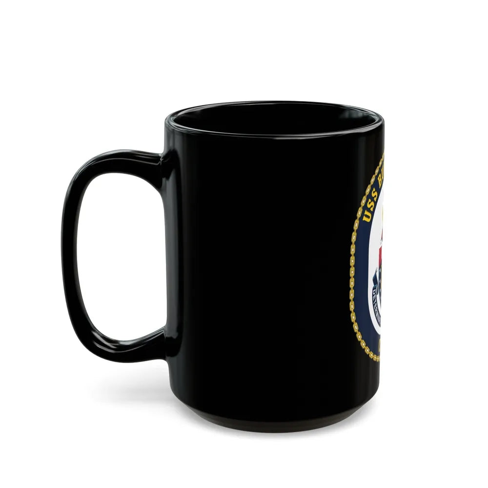 USS Bunker Hill CG 52 Crest (U.S. Navy) Black Coffee Mug-Go Mug Yourself