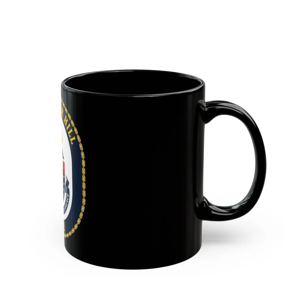 USS Bunker Hill CG 52 Crest (U.S. Navy) Black Coffee Mug-Go Mug Yourself