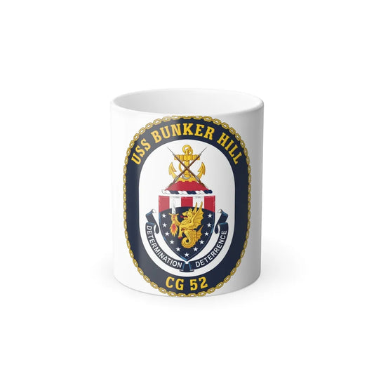 USS Bunker Hill CG 52 Crest (U.S. Navy) Color Changing Mug 11oz-11oz-Go Mug Yourself