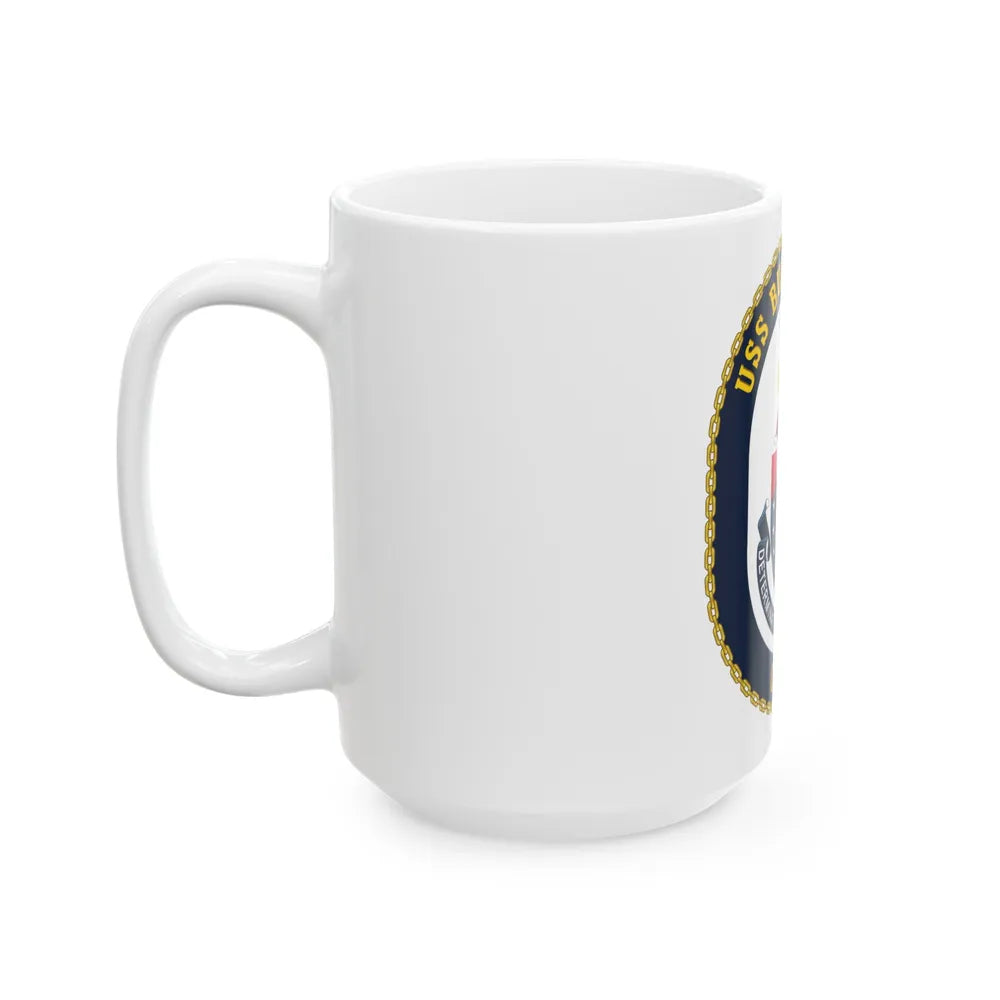 USS Bunker Hill CG 52 Crest (U.S. Navy) White Coffee Mug-Go Mug Yourself