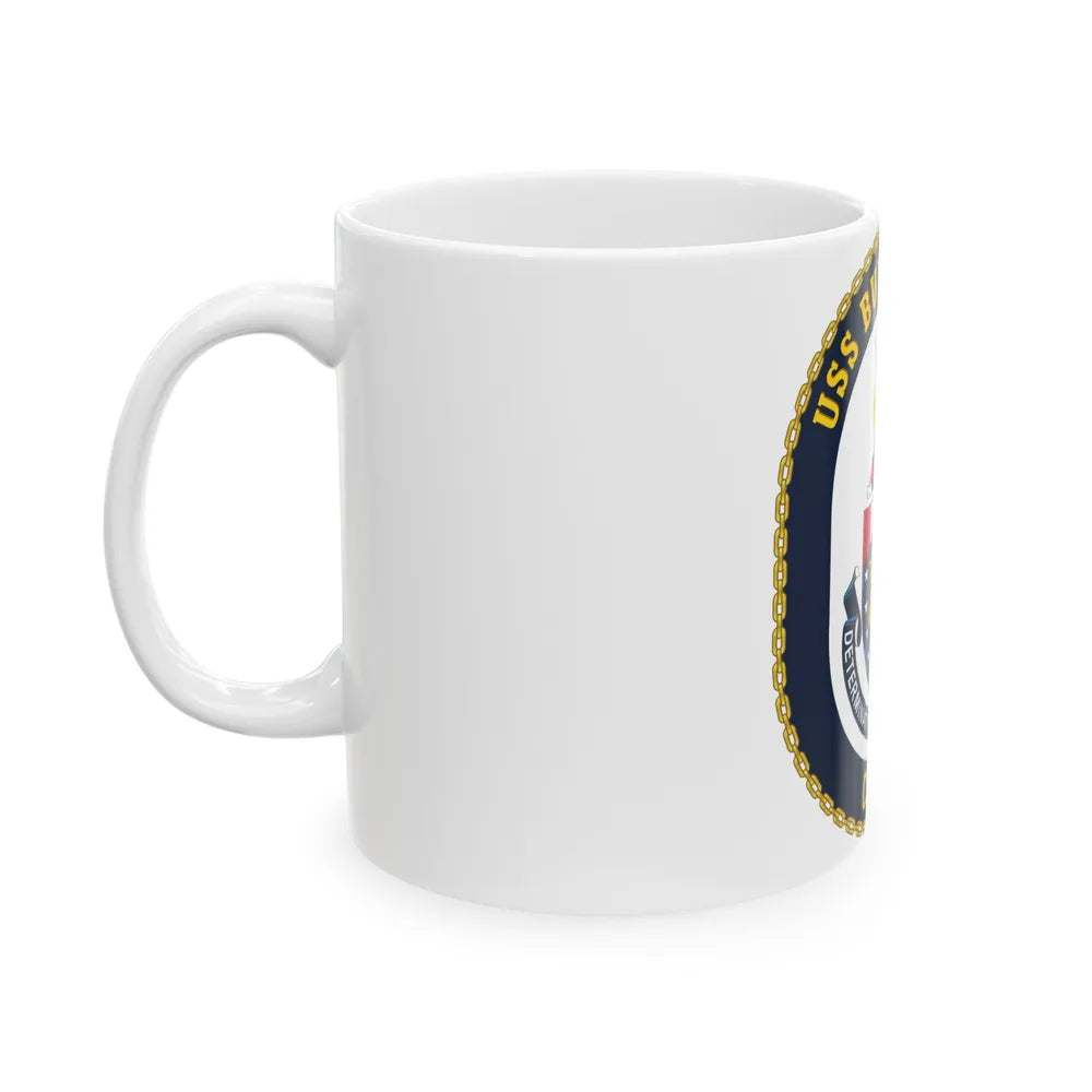 USS Bunker Hill CG 52 Crest (U.S. Navy) White Coffee Mug-Go Mug Yourself