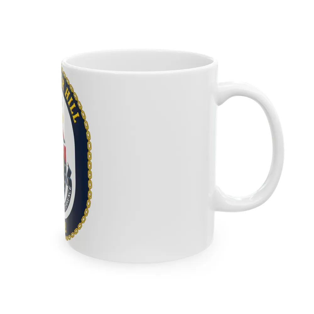 USS Bunker Hill CG 52 Crest (U.S. Navy) White Coffee Mug-Go Mug Yourself