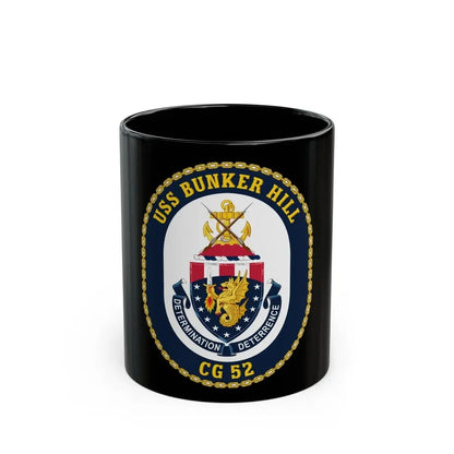 USS Bunker Hill CG 52 Crest (U.S. Navy) Black Coffee Mug 11oz - Go Mug Yourself