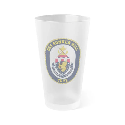 USS Bunker Hill CG 52 Crest (U.S. Navy) Frosted Pint Glass 16oz Default Title - Go Mug Yourself