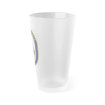 USS Bunker Hill CG 52 Crest (U.S. Navy) Frosted Pint Glass 16oz - Go Mug Yourself