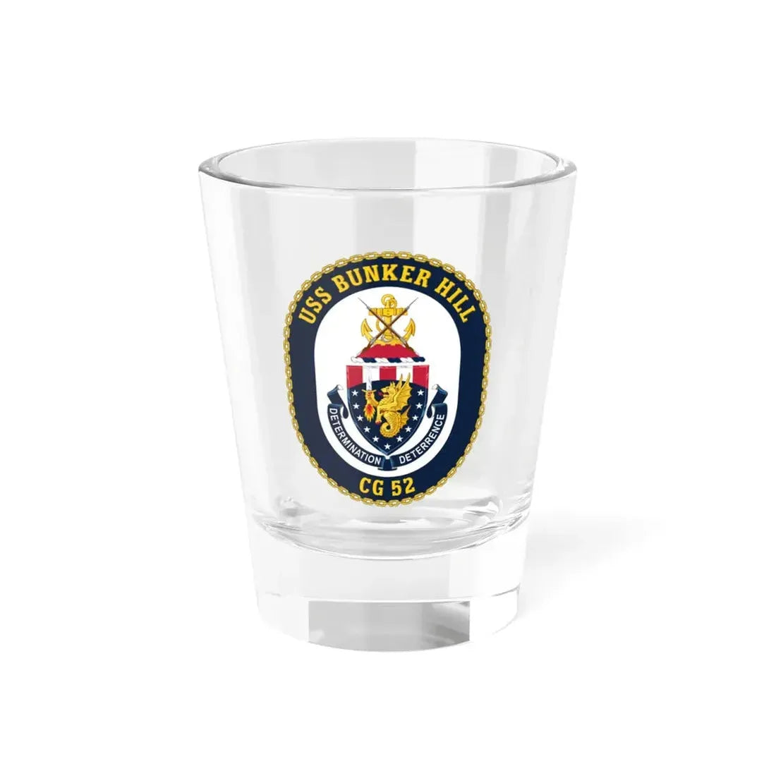 USS Bunker Hill CG 52 Crest (U.S. Navy) Shot Glass 1.5oz 1.5oz - Go Mug Yourself