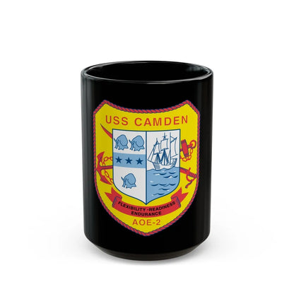 USS CAMDEN AOE 2 (U.S. Navy) Black Coffee Mug-15oz-Go Mug Yourself