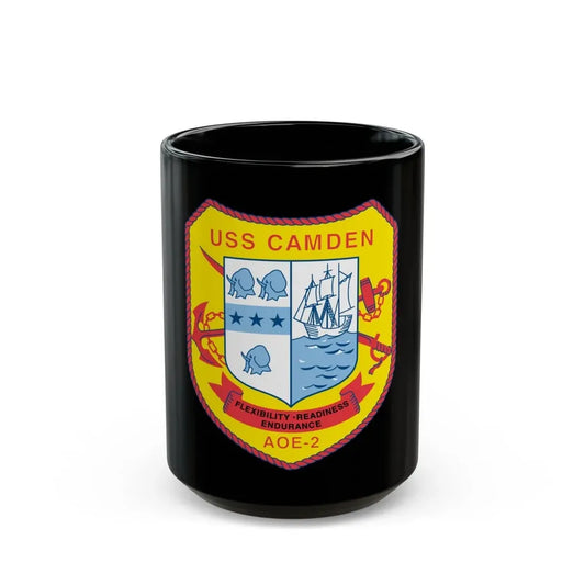 USS CAMDEN AOE 2 (U.S. Navy) Black Coffee Mug 15oz - Go Mug Yourself