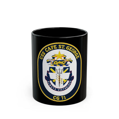 USS Cape St George CG 71 Crest (U.S. Navy) Black Coffee Mug-11oz-Go Mug Yourself