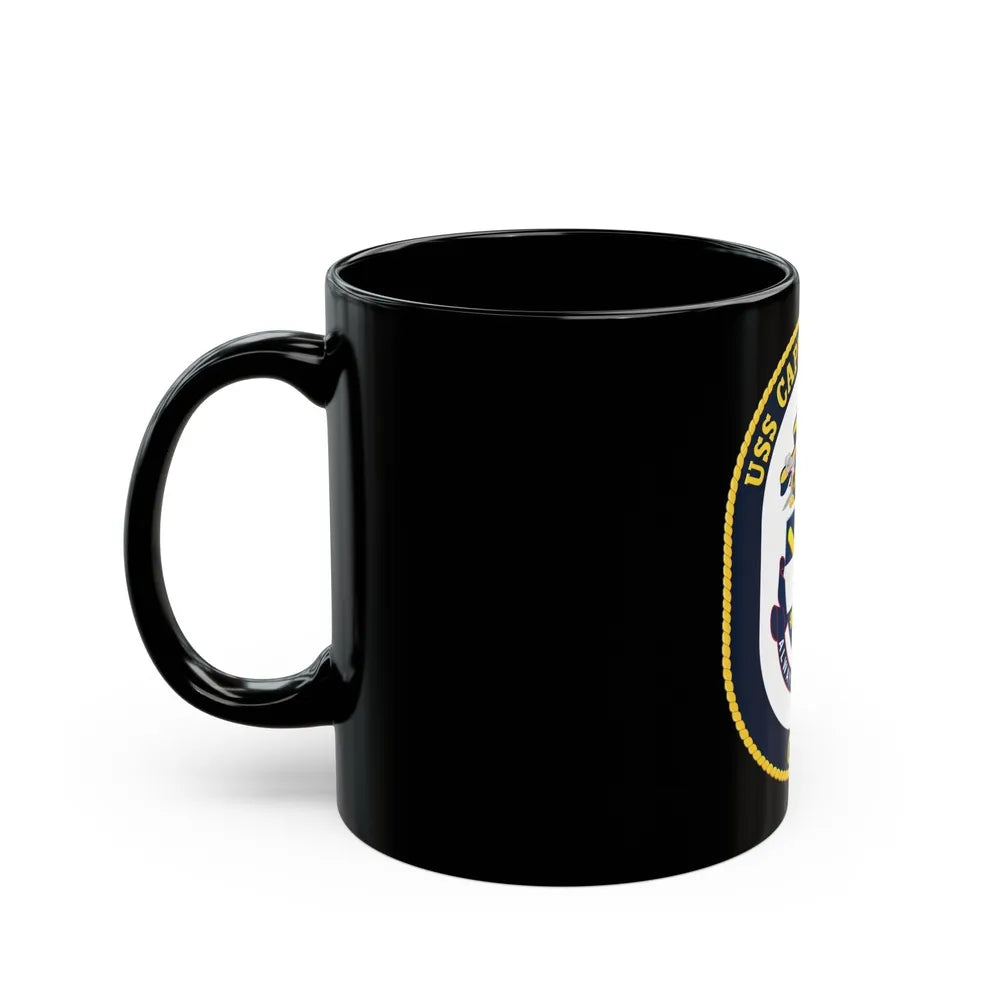 USS Cape St George CG 71 Crest (U.S. Navy) Black Coffee Mug-Go Mug Yourself