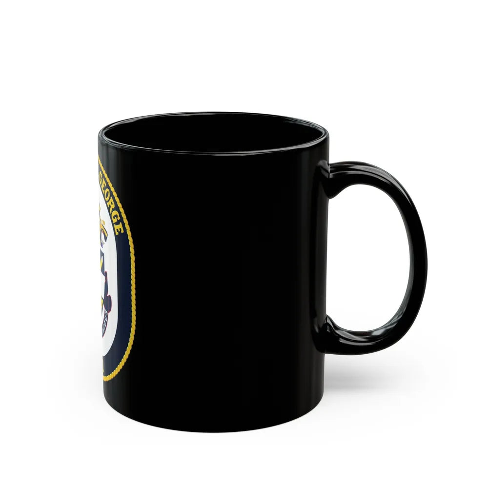 USS Cape St George CG 71 Crest (U.S. Navy) Black Coffee Mug-Go Mug Yourself