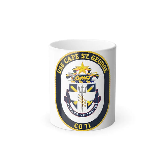 USS Cape St George CG 71 Crest (U.S. Navy) Color Changing Mug 11oz-11oz-Go Mug Yourself
