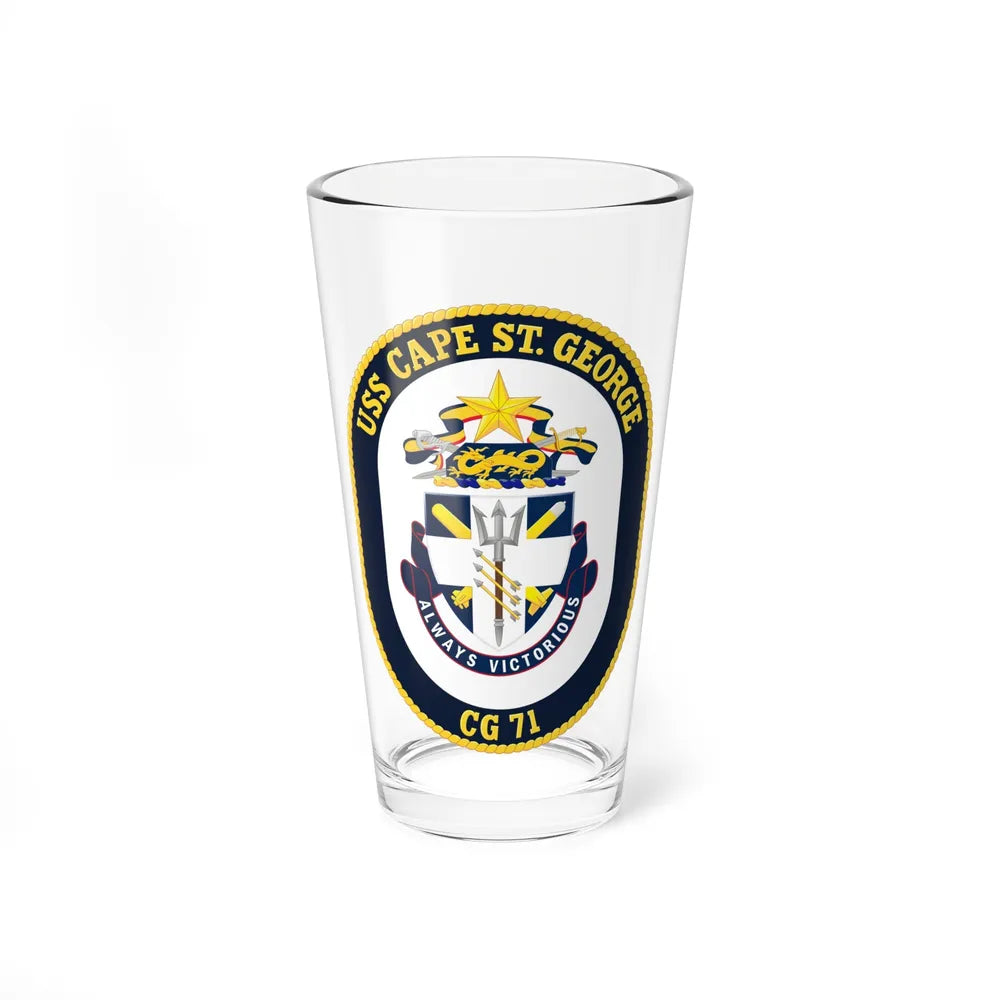 USS Cape St George CG 71 Crest (U.S. Navy) Pint Glass 16oz-16oz-Go Mug Yourself