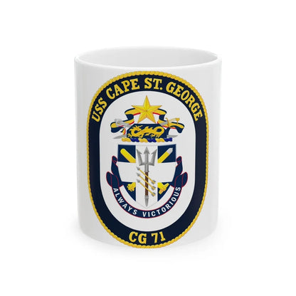 USS Cape St George CG 71 Crest (U.S. Navy) White Coffee Mug-11oz-Go Mug Yourself