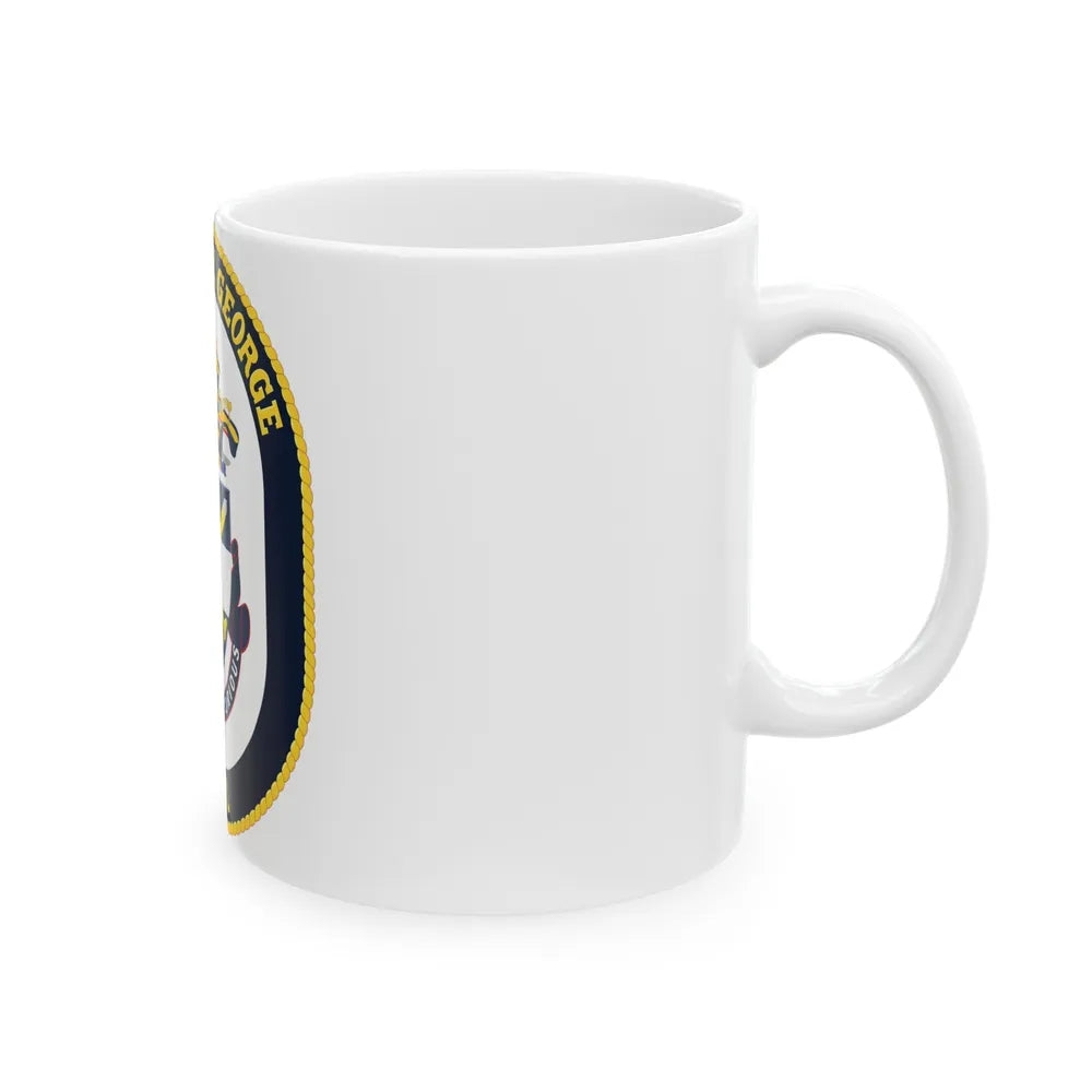 USS Cape St George CG 71 Crest (U.S. Navy) White Coffee Mug-Go Mug Yourself