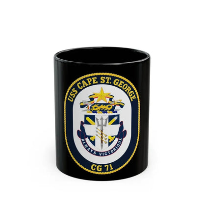 USS Cape St George CG 71 Crest (U.S. Navy) Black Coffee Mug 11oz - Go Mug Yourself