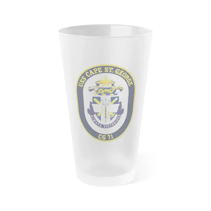 USS Cape St George CG 71 Crest (U.S. Navy) Frosted Pint Glass 16oz Default Title - Go Mug Yourself