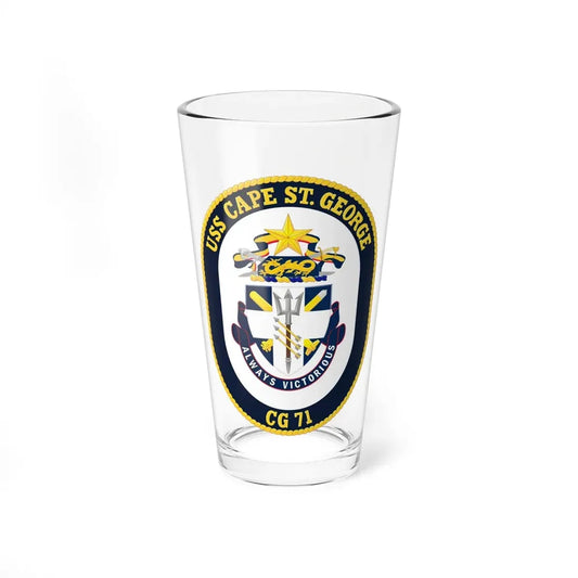 USS Cape St George CG 71 Crest (U.S. Navy) Pint Glass 16oz 16oz - Go Mug Yourself